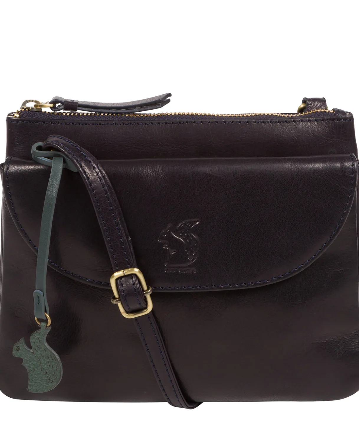 Tillie' Navy Leather Cross Body Bag