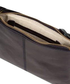 Tillie' Navy Leather Cross Body Bag