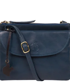 Tillie' Snorkel Blue Leather Cross Body Bag