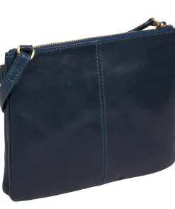 Tillie' Snorkel Blue Leather Cross Body Bag