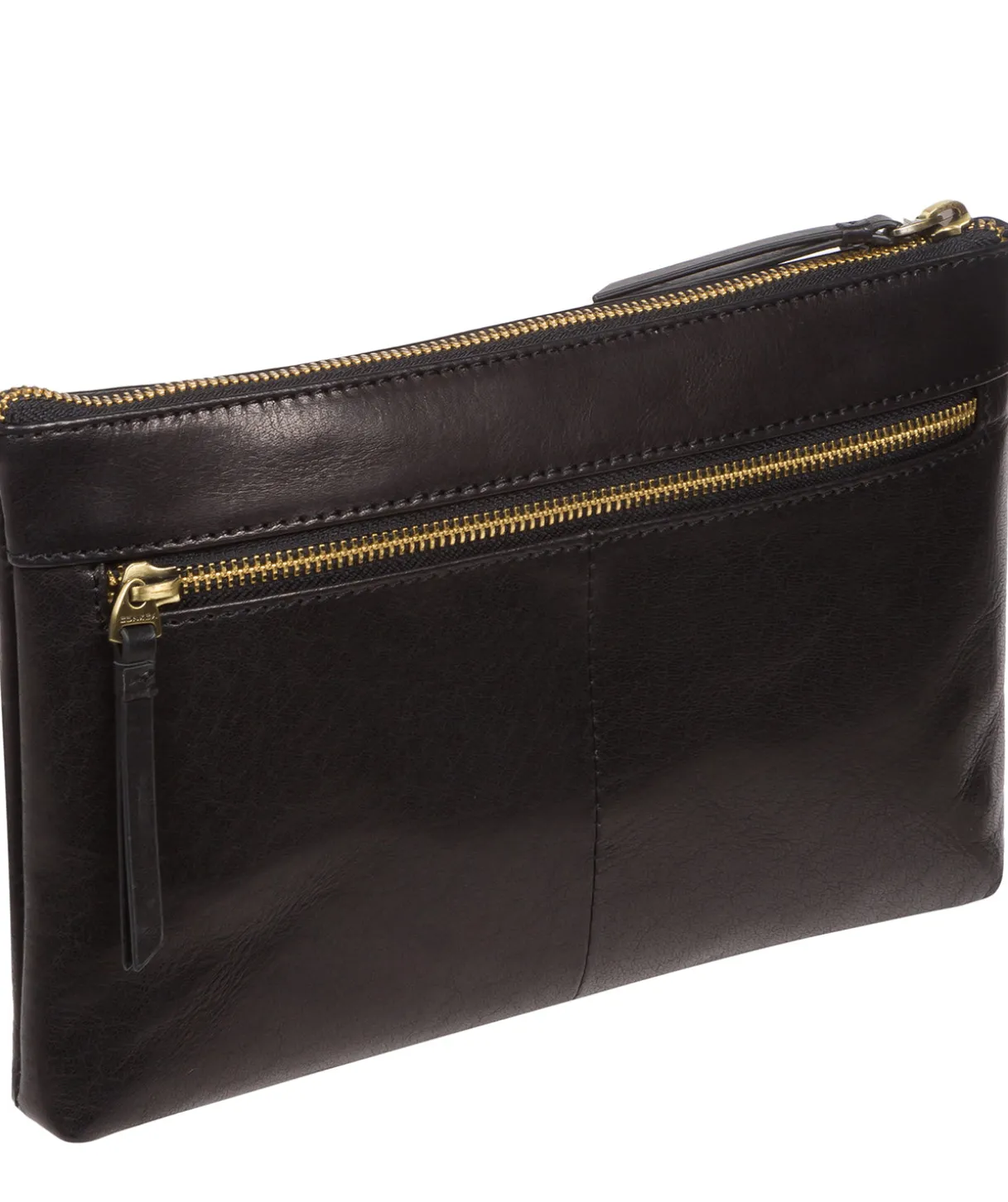 Treasure' Black Leather Clutch Bag