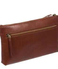 Treasure' Conker Brown Leather Clutch Bag