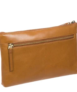 Treasure' Dark Tan Leather Clutch Bag