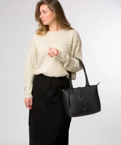 Uma' Black Leather Tote Bag