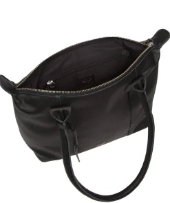 Uma' Black Leather Tote Bag