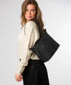 Uma' Black Leather Tote Bag