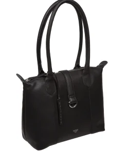 Uma' Black Leather Tote Bag