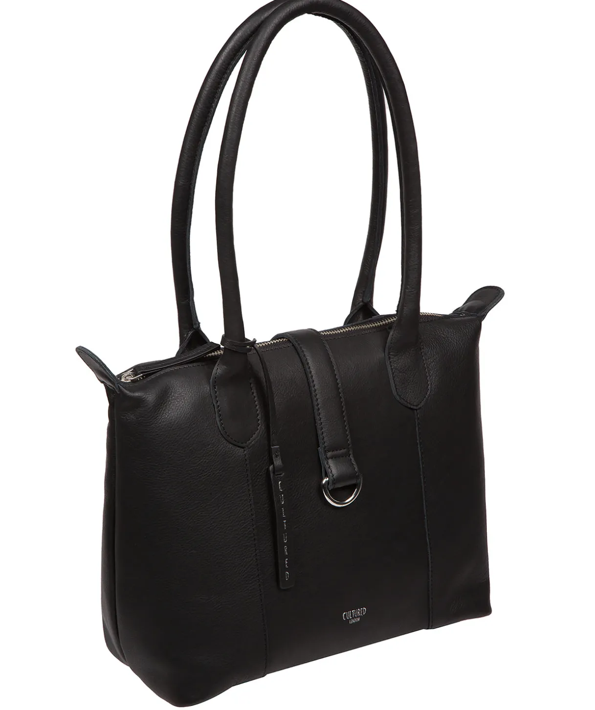 Uma' Black Leather Tote Bag