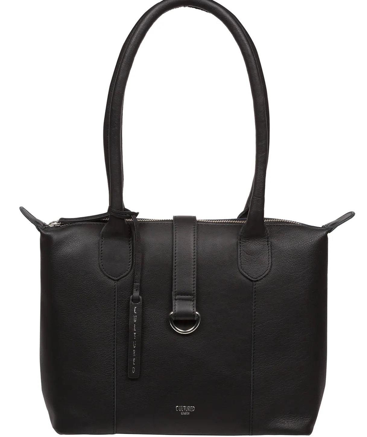 Uma' Black Leather Tote Bag