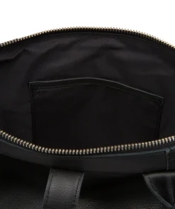 Uma' Black Leather Tote Bag