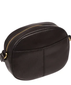Una' Black Leather Cross Body Bag