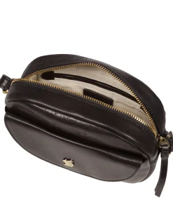 Una' Black Leather Cross Body Bag
