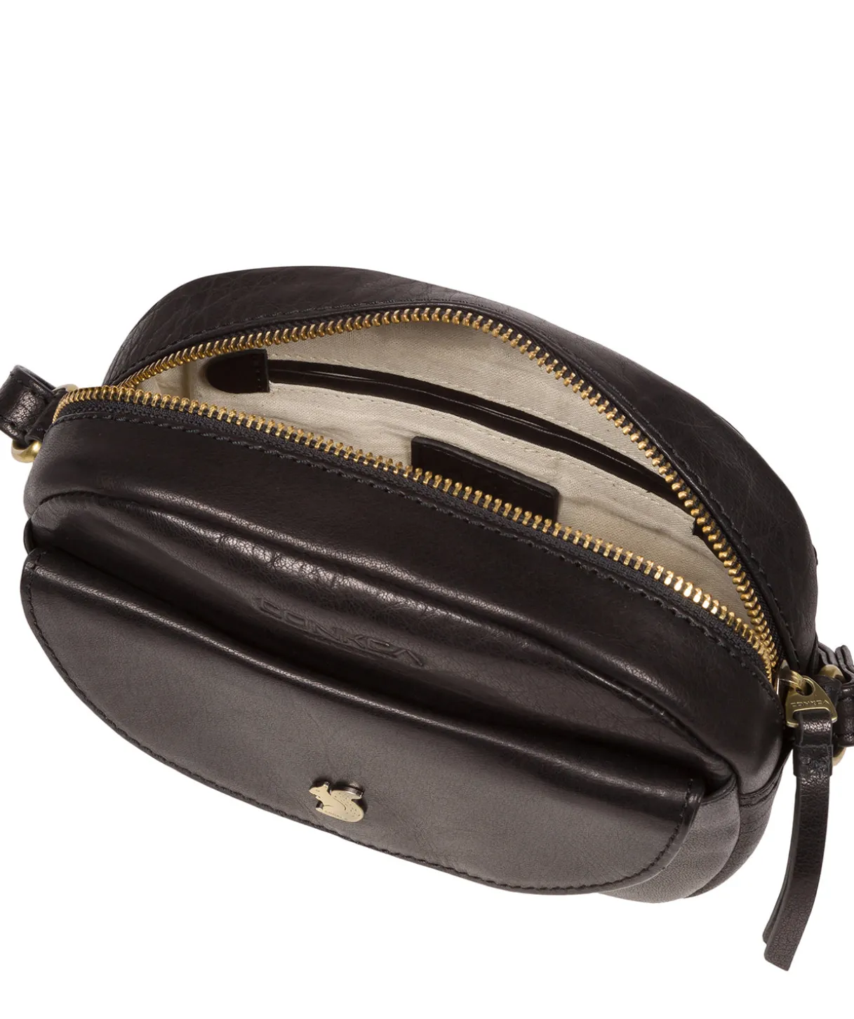 Una' Black Leather Cross Body Bag