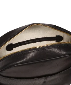 Una' Black Leather Cross Body Bag