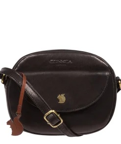Una' Black Leather Cross Body Bag