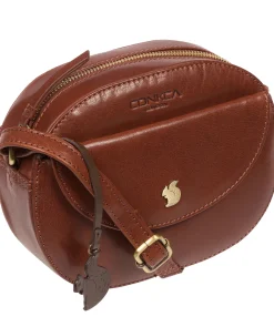 Una' Conker Brown Leather Cross Body Bag