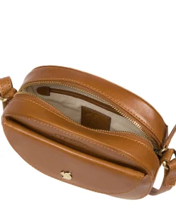 Una' Dark Tan Leather Cross Body Bag
