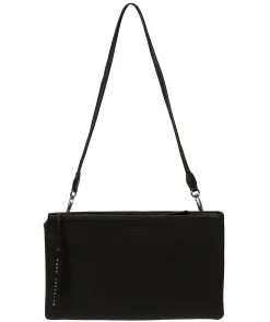 Venetia' Black Leather Grab Clutch Bag