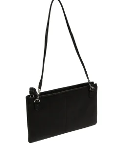 Venetia' Black Leather Grab Clutch Bag