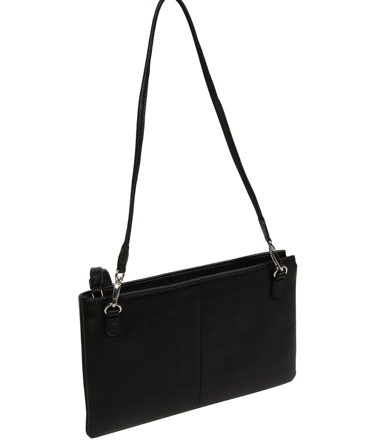 Venetia' Black Leather Grab Clutch Bag