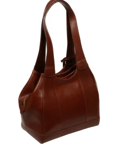 Vesper' Conker Brown Leather Handbag