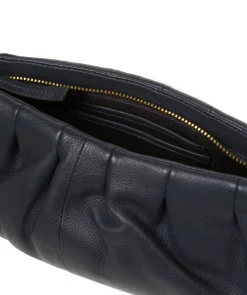 Victoria' Navy Nappa Leather Grab Clutch Bag