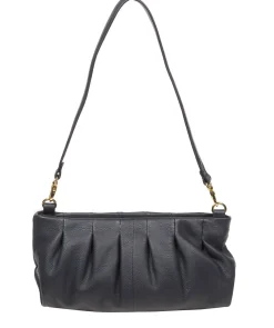 Victoria' Navy Nappa Leather Grab Clutch Bag