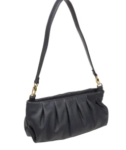 Victoria' Navy Nappa Leather Grab Clutch Bag