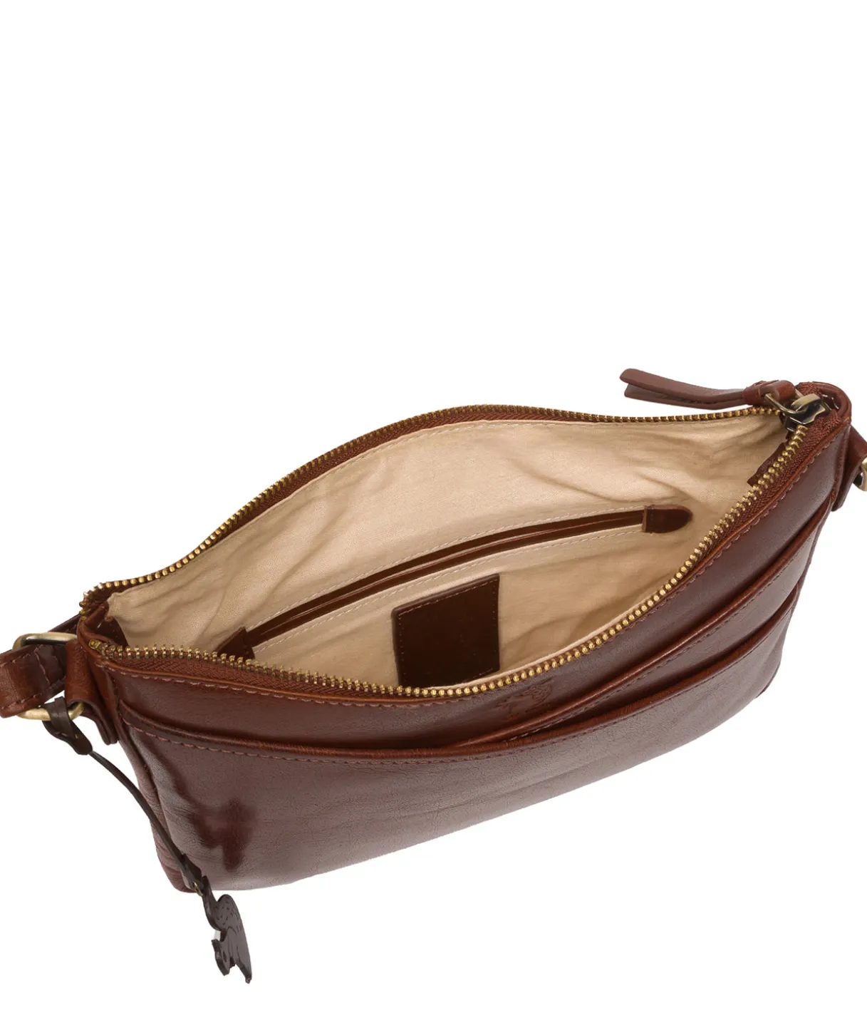Viola' Conker Brown Leather Cross Body Bag