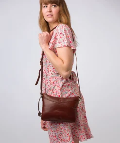 Viola' Conker Brown Leather Cross Body Bag