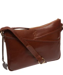 Viola' Conker Brown Leather Cross Body Bag