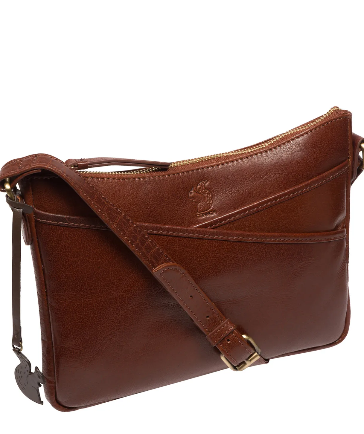 Viola' Conker Brown Leather Cross Body Bag