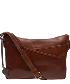 Viola' Conker Brown Leather Cross Body Bag