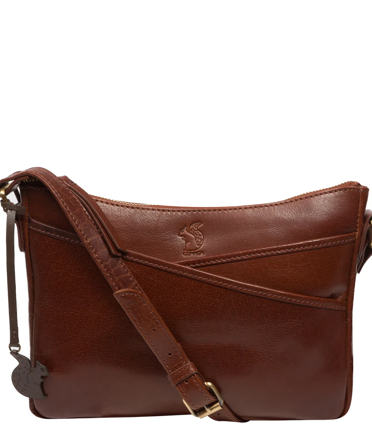 Viola' Conker Brown Leather Cross Body Bag