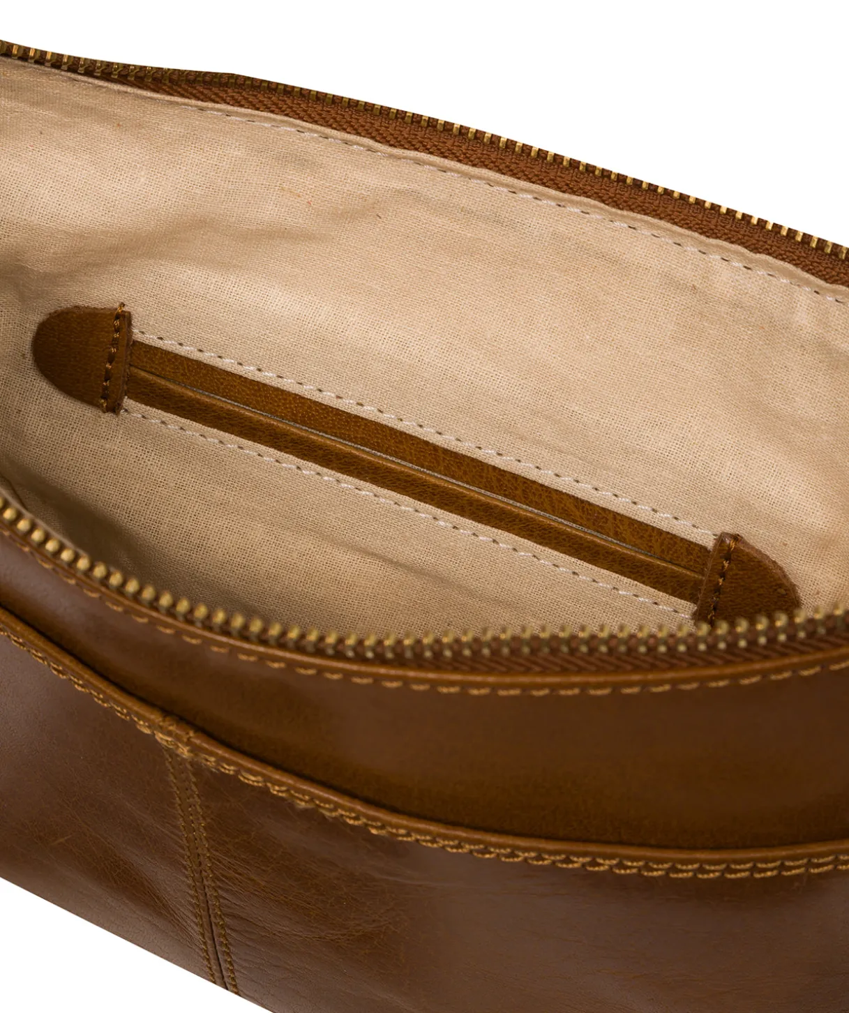 Viola' Dark Tan Leather Cross Body Bag