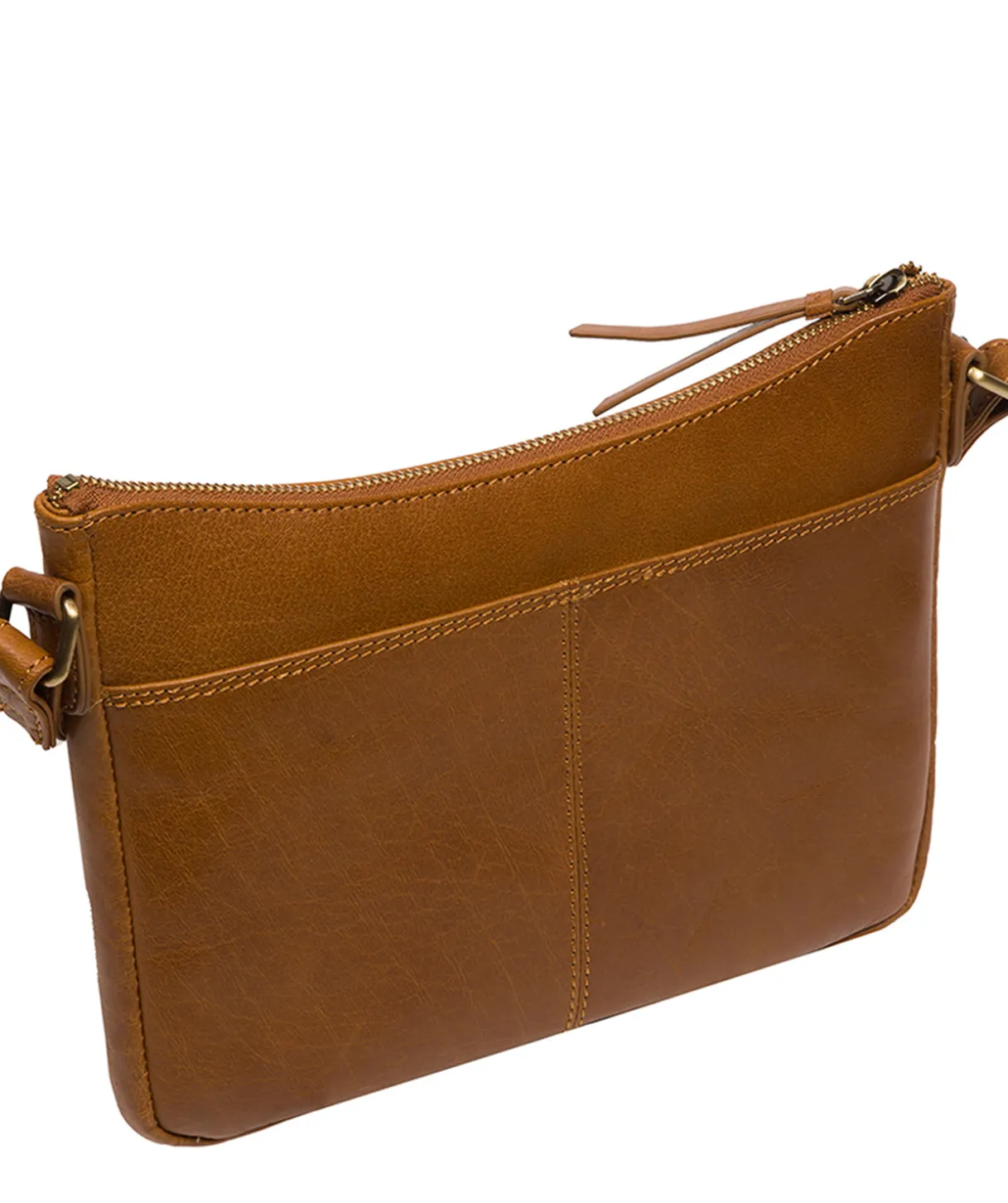 Viola' Dark Tan Leather Cross Body Bag