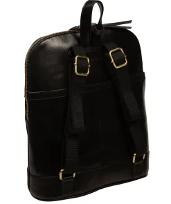 Violetta' Black Leather Backpack