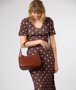 Vivienne' Conker Brown Leather Grab Bag