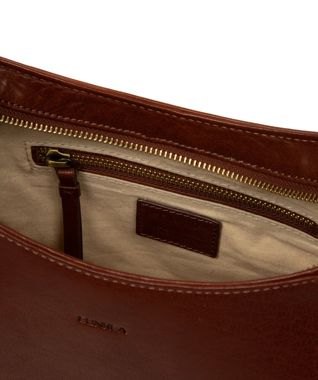 Vivienne' Conker Brown Leather Grab Bag