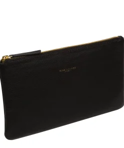 Wilmslow' Black Nappa Leather Clutch Bag