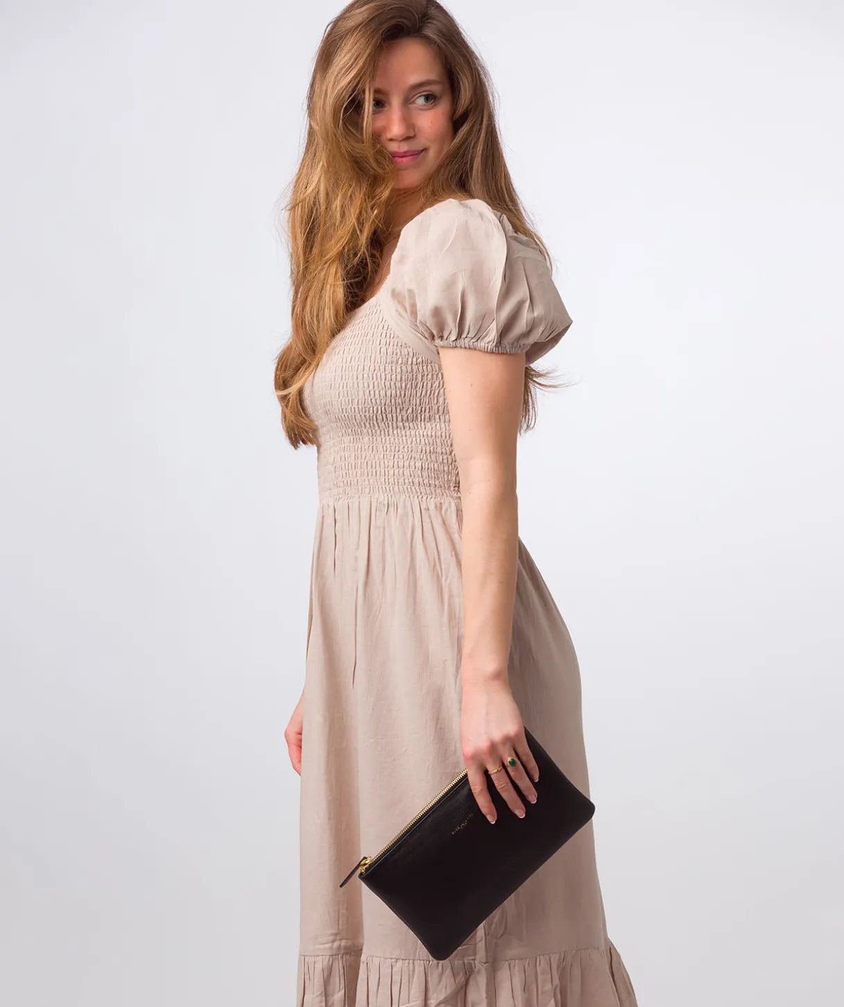 Wilmslow' Black Nappa Leather Clutch Bag