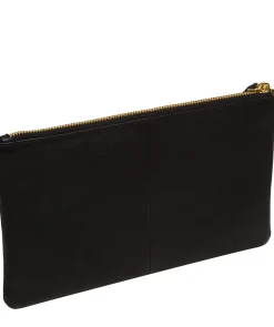 Wilmslow' Black Nappa Leather Clutch Bag