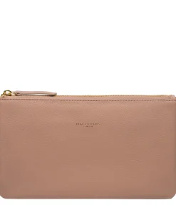 Wilmslow' Blush Pink Nappa Leather Clutch Bag