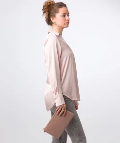 Wilmslow' Blush Pink Nappa Leather Clutch Bag