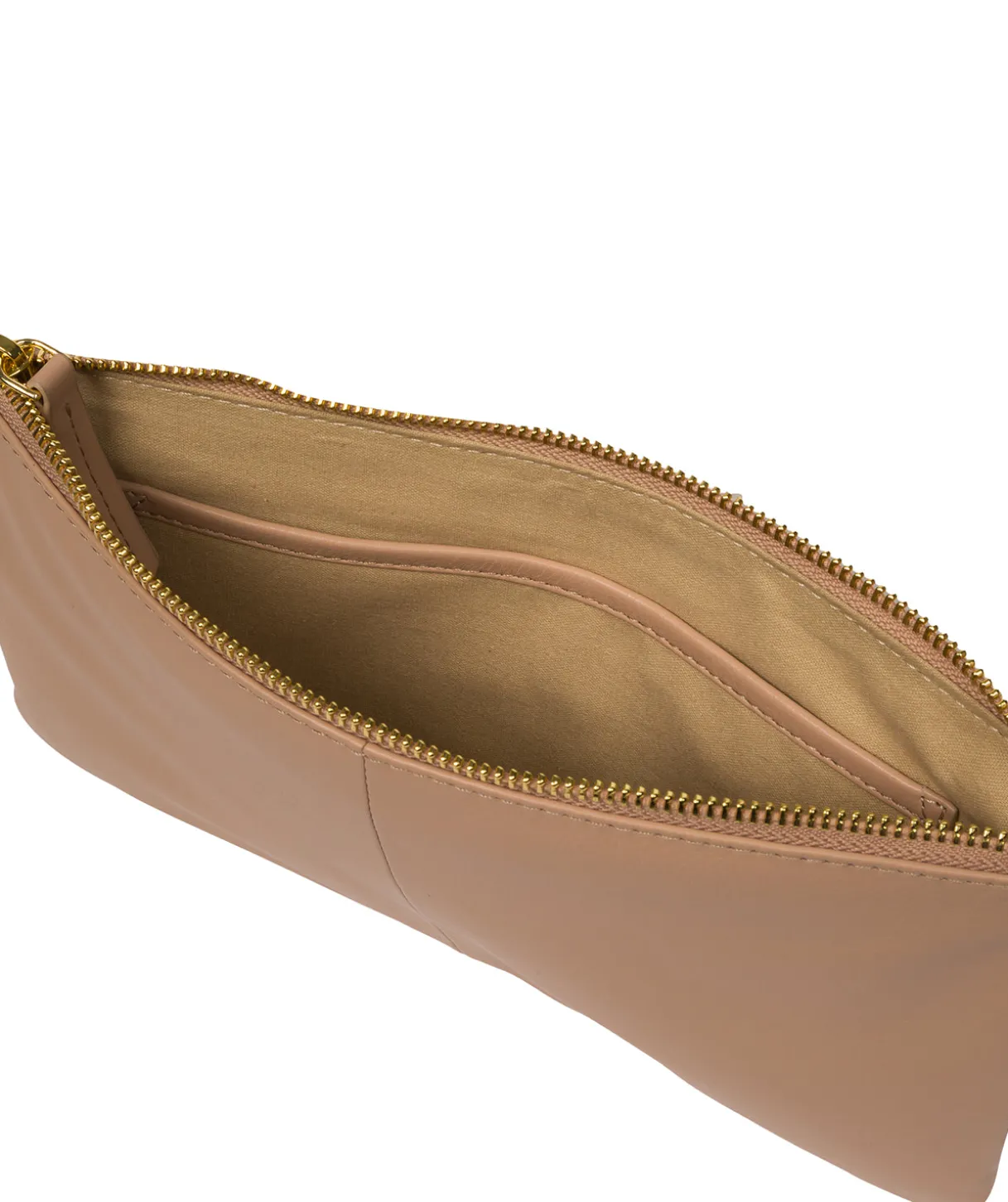 Wilmslow' Latte Nappa Leather Clutch Bag