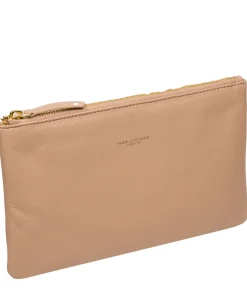 Wilmslow' Latte Nappa Leather Clutch Bag