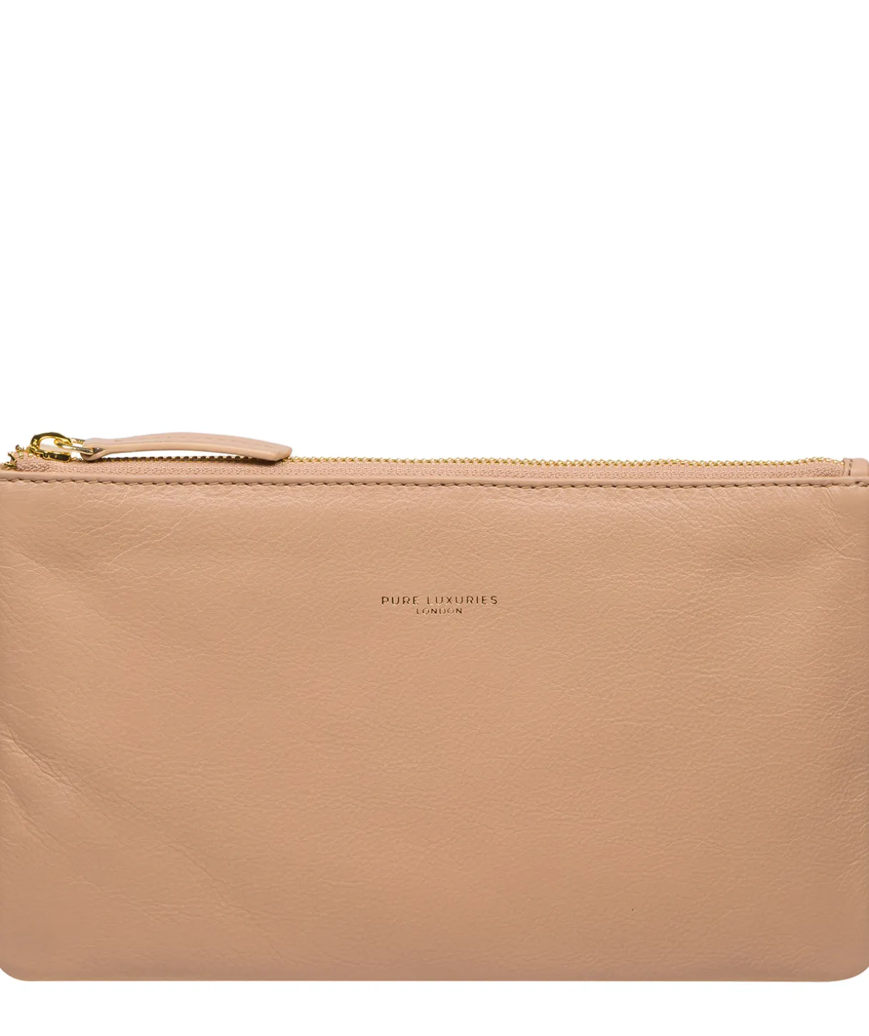 Wilmslow' Latte Nappa Leather Clutch Bag