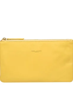 Wilmslow' Lemon Drop Nappa Leather Clutch Bag