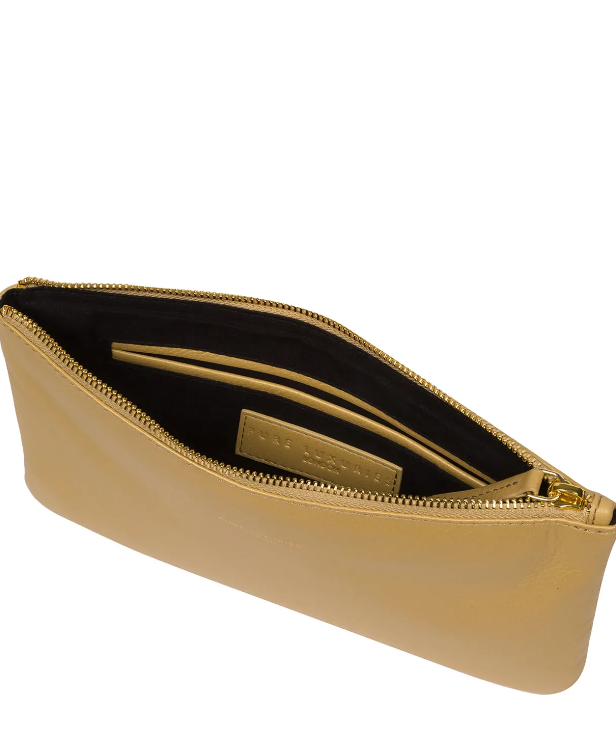 Wilmslow' Metallic Gold Nappa Leather Clutch Bag