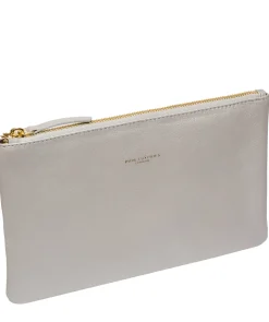 Wilmslow' Metallic Silver Nappa Leather Clutch Bag